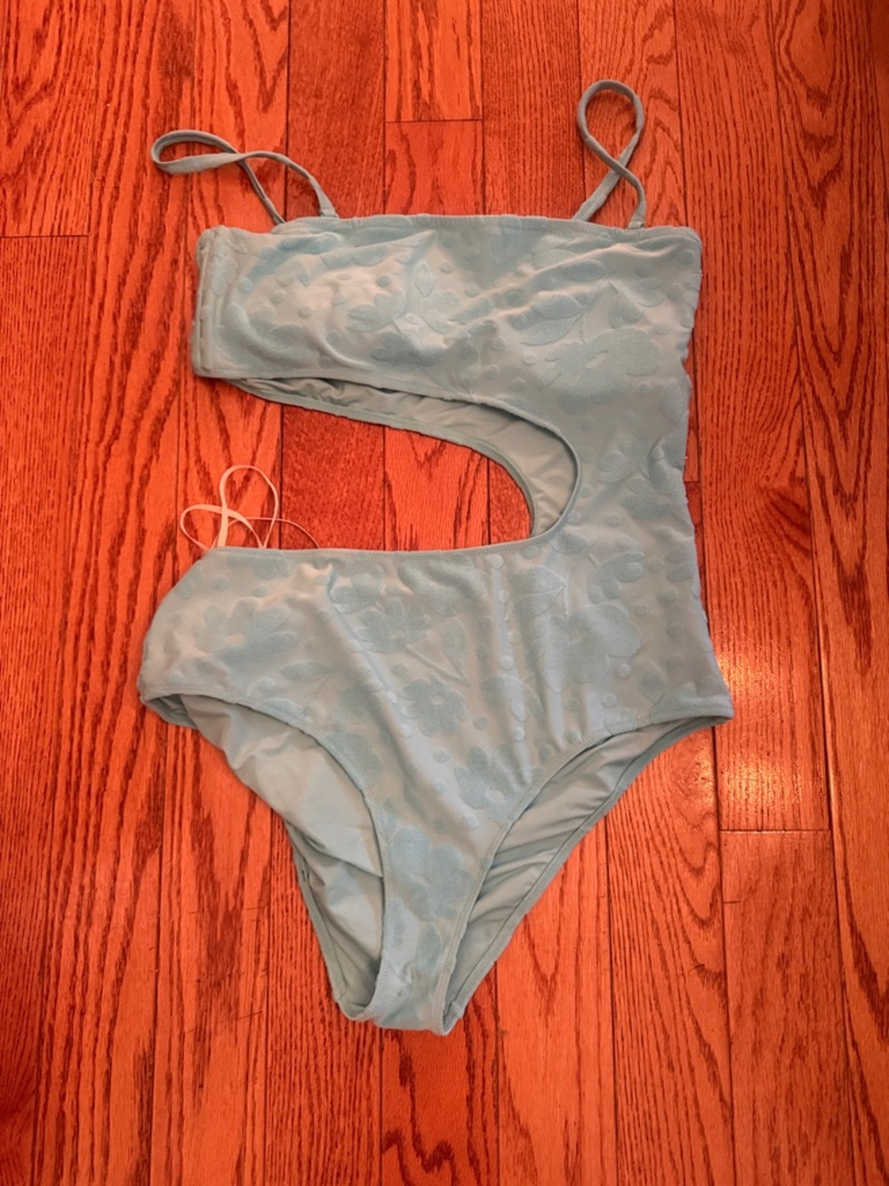 aerie Light Blue One-Piece Cutout Swimsuit